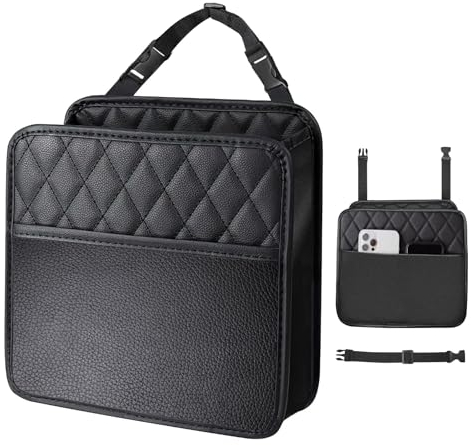 OXTXO Auto-Mülleimer mit verstellbarem Schnallenriemen – Hängender Auto-Mülleimer mit faltbarem und tragbarem Design – Geeignet für Auto, SUV, LKW und Minivan – Autositz-Rücken-Hängetasche