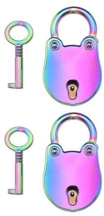 LT Easiyl 2PCS Cute Mini Colorful Padlock with Keys Zinc Alloy Small Lock for Notebooks Diaries Jewelry Boxes Purse Handbag Backpacks Cabinet
