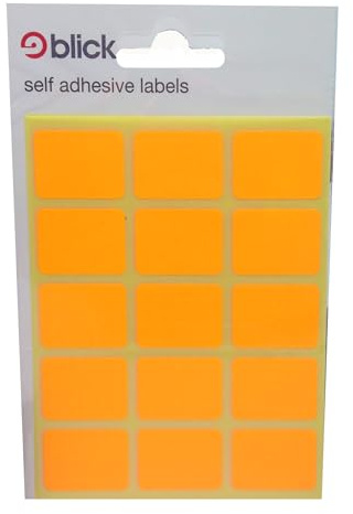 Blick Etiketten, Orange, selbstklebende Aufkleber, rechteckig, 19 mm x 25 mm, 105 Etiketten, für Zuhause, Büro, Familie, Schule, Urlaubskalender, Planer, Belohnungstabelle, Farbcodierung