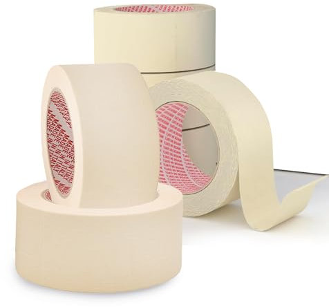 DETERMONDO 12 Nastro Carta Gommata 50mm x 50m Adesivo Professionale per Mascheratura e Pittura Ideale per Imbianchini ed Imballaggio, Sigillatura e Protezione Superfici