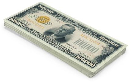 Scratch Cash Dollari Historical - mazzetta da 100 x $ 100.000 Dollars (Dimensioni Reali), Soldi per Giocare, Props Money