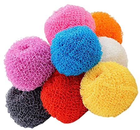 KOMBIUDA 10pcs Steel Wire Ball Cleaning Balls Versatile Wire Sponges Safe Kitchen Brush Random Color