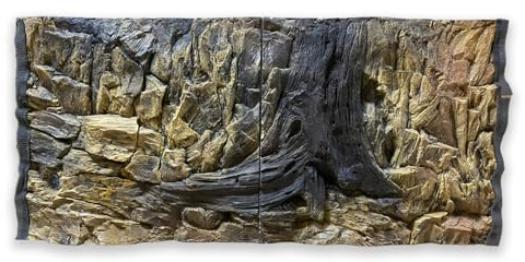 ZooPaul Aquarium Rückwand 3D 120x60cm Terrarium Hintergrund Fels Stein Wurzel Struktur Amazonas NEU