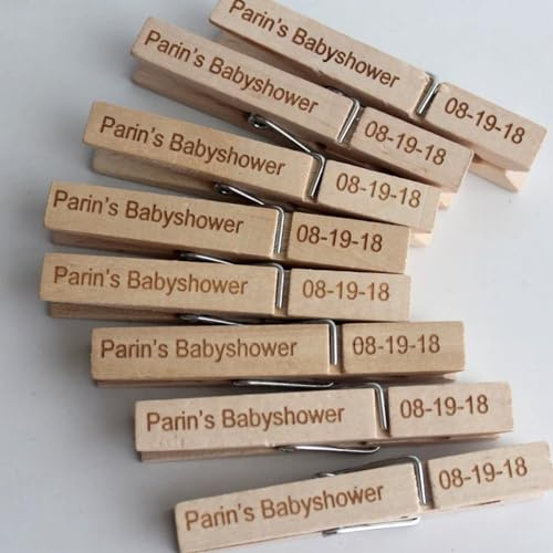 20-100 Pièces Pinces À Linge Rustiques En Bois Gravées Personnalisées Épingles À Linge En Bois Pinces À Linge Classiques Pinces À Linge Décor De Mariage Faveur De Mariage Salle De Manteau(20pcs)