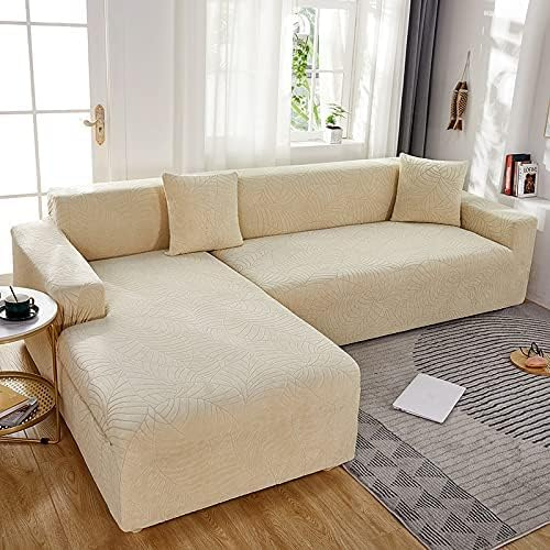 Generisch Sofa Überzug Sofabezug Sofaschoner 2 Sitzer, Sofa Bezug Couch Überwurf Stretch Sofa Cover 3 Sitzer Universal Couch Überzug Ecksofa L Form Couchbezug (Beige, 3 SITZER)