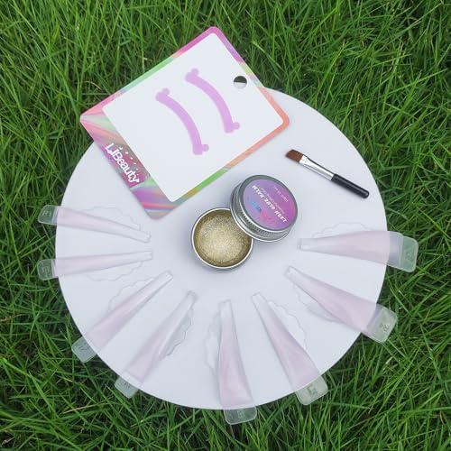 Libeauty Wimpernlifting Pads, 12 Stück Wimpernlifting Pads Selbstklebend mit Wimpernlifting Kleber und Wimpernlift Band, Beste übereinstimmung, Effekt in Salonqualität für Wimpernverlängerung