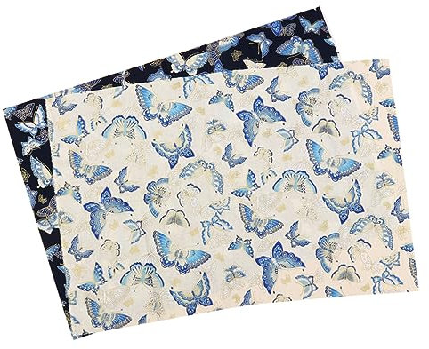 Gogogmee 2 Stück Handgefertigter Schmetterlings-steppstoff Aus Baumwolle 50 X 70 cm Hautfreundlich Für Quilts Dekorative Projekte