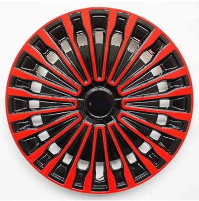 Radkappe 4 stücke Set 16 Zoll Auto Universal Rad Abdeckungen Radkappen Für Für Fabia Für Rapid Räder Radkappen Auto Radkappen(Red 4pc)