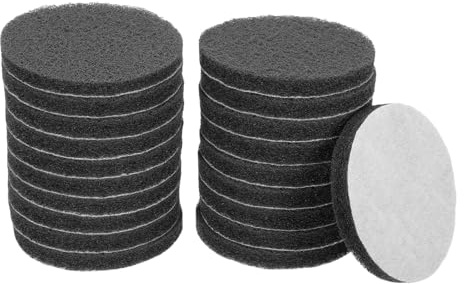sourcing map 20pcs Scrubber Scouring Pads 1200 Grits 4 Inch Drill Power Brush Hoop and Loop Surface Conditioning Disc Drill Scuffing Disc Scrub Pads for Home Kitchen Cleaning, Light Grey