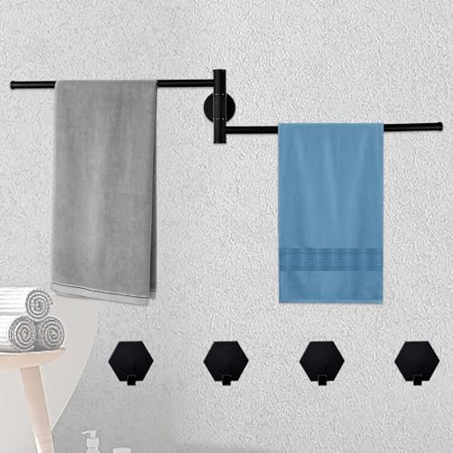 EUIEUT Handtuchhalter zum Bohren 180° Schwenkbar Duschtuchhalter 34cm Tuchhalter Edelstahl Badetuch Halter Wand Handtuchstange Badezimmer Towel Holder Badetuchhalter handtuchhalterung mit Schrauben