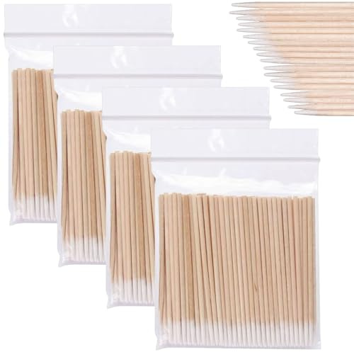 Bangbobi - 400 Piezas de Bastoncillos de Algodón Puntiagudos, Asistentes de Maquillaje, Puntas de Algodón, Accesorios Cosméticos, Accesorios de Maquillaje Permanente