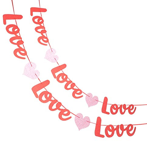 JOINPAYA 2stücke Teiliges Love Banner Set Für Hochzeiten Und Valentinstag Dekoration Mit Herzmotiv Für Innenräume Und Feiern Für Türen Wände Und Fotohintergründe