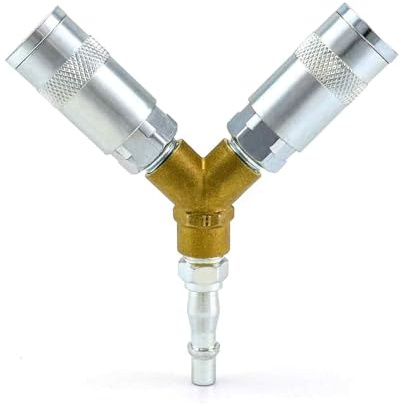 1/4 BSP Airline Hose Connector, 3 Way Quick Release Connector, Y Splitter Male/Female Thread Coupler for Air Lines Compressors & Tools