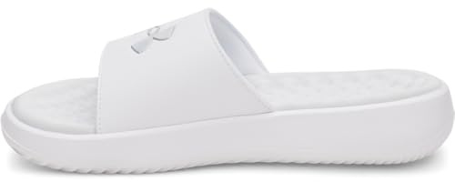 Under Armour Women's Ignite Pro 8 Fixed Band Slides, (101) White/White/Iridescent, 7, US