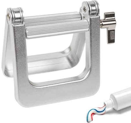 Toothpaste Squeezer Tool, Aluminum Tube Dispenser, Heavy-Duty Ergonomic Crank, 11.5x10.5cm, Space-Saving Bathroom Organizer, Ideal for Ointment, Hair Dye, Daily Use