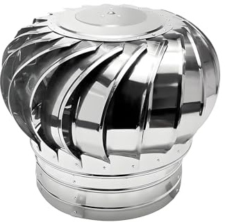 Comignolo Girevole Fumaria Camino Cappello in Acciaio Inox Base Circolare Cappello Eolico per Camini Facile Da Installare Varie Misure(25CM)