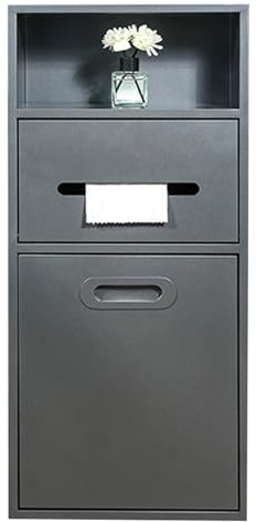 Customizable Stainless Steel Bathroom Shower with Removable Door & Trash Can 30x67cm/11.5x25.5in Ideal for Parks & Public Restrooms Black/Grey Options