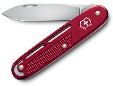 Victorinox Taschenmesser Onefold Alox, 2 Funktionen, Multitool, Große Klinge, Trageclip, Swiss Made, Rostfreier Stahl, Rot