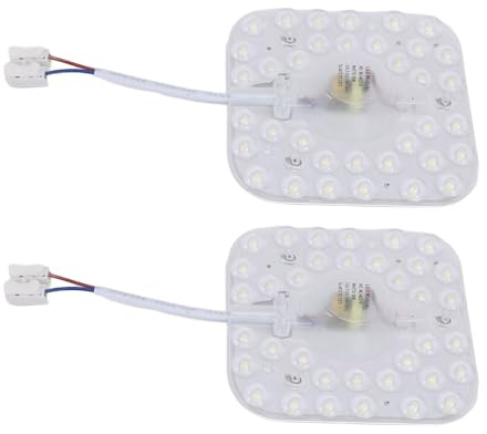 VELATEMOR Pannelli per Moduli di Ricambio per Plafoniera da 2 Pezzi 18W, Pannelli Luminosi Magnetici per Retrofit a LED per Illuminazione Bianca del Soggiorno (Quadrato 118 mm/4,6 pollici)