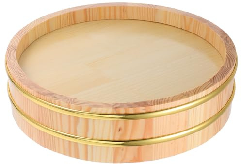 SAFIGLE Bol en Bois Design Élégant Résistant la Déformation pour Mélanger le Riz à Sushi Hangiri Oke, Grosse Capacité Cuisine Japonaise Traditionnelle
