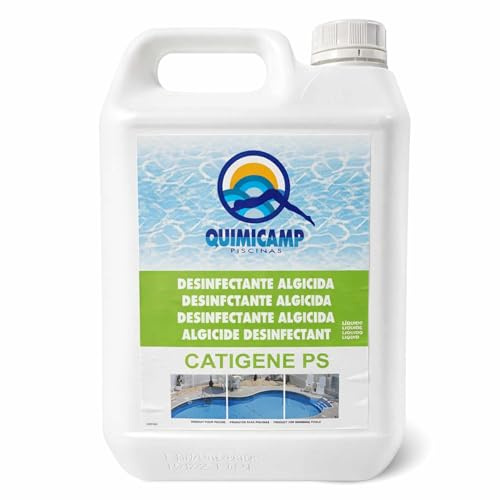 Algicida Larga Duración, biocida Especial Piscinas, alguicida, bactericida y fungicida no espumante, antialgas preventivo, Fabricado en España, Forma Liquido, Contiene 5 litros
