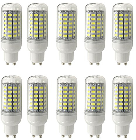 Aoxdi 10 Stück GU10 LED Mais Leuchtmittel Birnen 10W, Kaltweiß, | 69 SMD 5730 Energiespar LED Licht Lampen, AC220-240V
