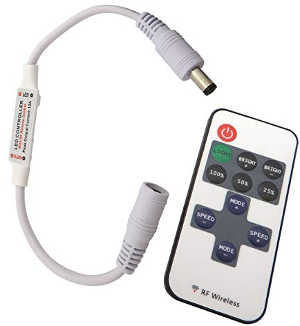 Gradateur/interrupteur sans fil 12V DC avec télécommande pour toutes les lampes LED graduelles avec fiche et prise (télécommande universelle)