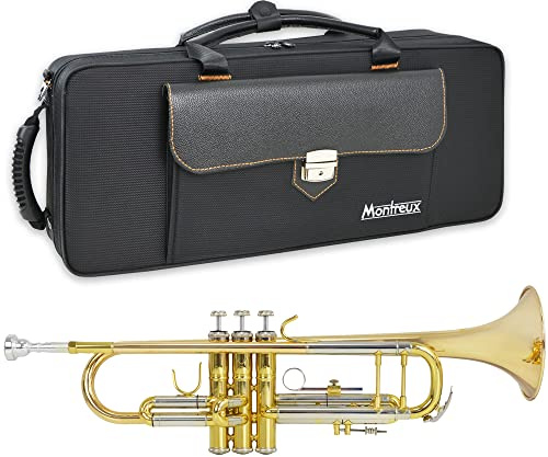 Montreux Concert Series Intermediate Advanced Bb Trumpet with Premium Carry Case, 7C Mouthpiece - Silver Plate Brass, 4.75 inch / 12 cm Bell, B Flat