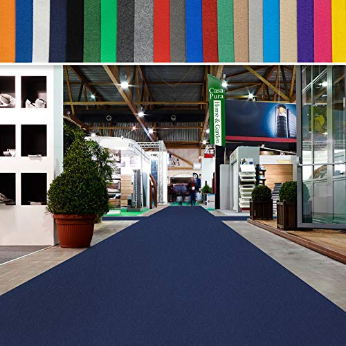 casa pura Messeteppich bis 40 m Länge - schwer entflammbar - Nadelfilz Meterware als Hochzeitsteppich Rollteppich Eventteppich VIP Teppich - Auslegware für Privat & Gewerbe (dunkelblau, 100x900 cm)
