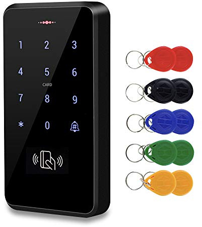 FST IP68 Waterproof Access Control Keypad Outdoor RFID Keyboard Access Controller WG26/34 Touch Panel + 10pcs Keyfobs for Door Access Control System