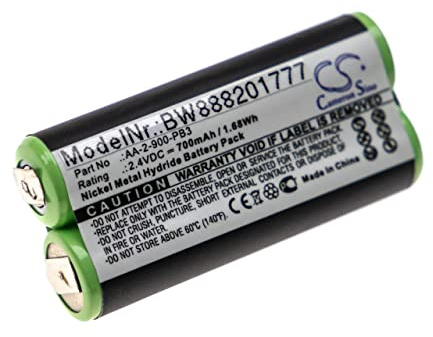 vhbw Akku kompatibel mit Clarisonic Mia 2 elektrische Gesichtsreinigungsbürste (700 mAh, 2,4 V, NiMH)