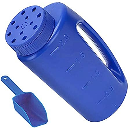 Nalakey Handstreuer Salzstreuer,Handstreuer Shaker,Saatgutstreuer Kleinstreuer,für Grassamen, Eisschmelze, Erdnahrung, Dünger - einstellbare Öffnungsgrößen (Blau)