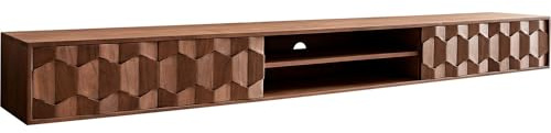 DELIFE TV-Board Fevo Akazie Braun 240 cm 4 Türen schwebend Lowboard
