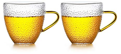 caihuashopping Wassergläser Big Griff mit Griff einfache und Elegante Hitzebeständigkeit Trinkglas Glaskaffeetasse Glas Teetasse Glaskaffee 6,14 Unzen Trinkglas
