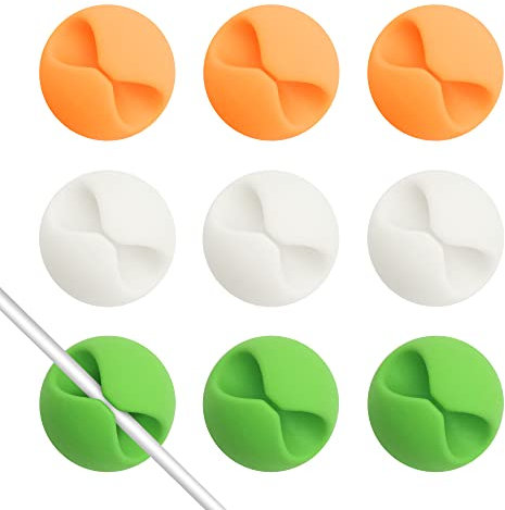 SmiLife Organizzatore di Cavi per Scrivania, Clip per la Gestione dei Cavi, 9 PCS