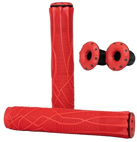 Ethic DTC Stunt-Scooter Griffe 150mm & 160mm Länge I Mit barends I Trick I Tret I Kinder I Freestyle I Roller I Grips I Lenkergriff I BMX I MTB I Fahrrad I (Rot, V1)