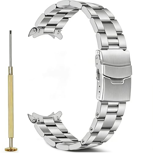 Juntan 20mm 22mm Edelstahl Ingenieur Uhrenarmband Gebogene Enden Metall Ersatz Armband Taper Einschrauben Uhrenarmbänder mit Faltschließe für Männer Frauen