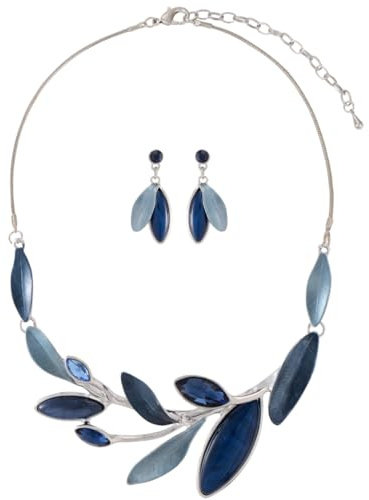 Mycitta Vintage Chunky Statement Jewelry Set Retro Leaf Floral Geometric Bohemian Boho Bib Necklace Earring Set Fashion Costume Jewelry for Women Girls Wedding Party Prom Unique Gift, Resin, Cubic
