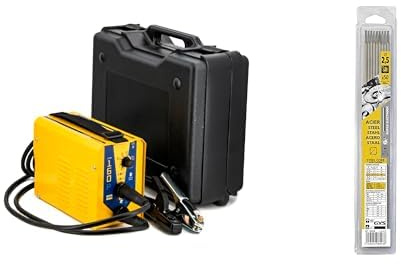 GYS Schweißgerät Elektroden-Schweißinverter mit Potentiometer, GYSMI 160P, (l x b x h) 270 x 170 x 110 mm & Erwachsene Verbrauchsmaterial Schweißen 50 Rutile Elektroden Durchmesser 2, 5mm