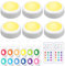 VicBou 6 Pack Luz LED Inalámbrica Nocturna, Funciona con 3 pilas AAA iluminación de armario, para Pasillo, Escaleras, Gabinete, Armarios