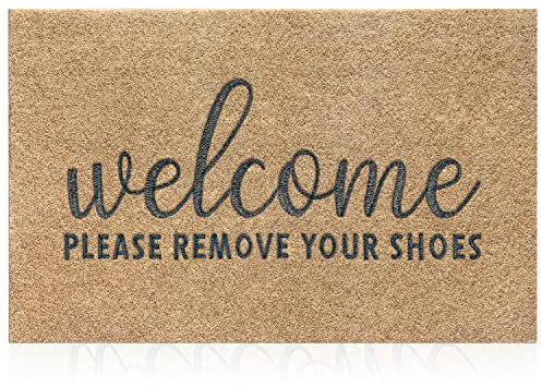 AAZZKANG Please Remove Your Shoes Doormat Non Slip Large Welcome Outdoor Mats for Home Entrance Easy to Clean Front Door Mat for Indoor,Entryway,Outside,Inside 90x60cm