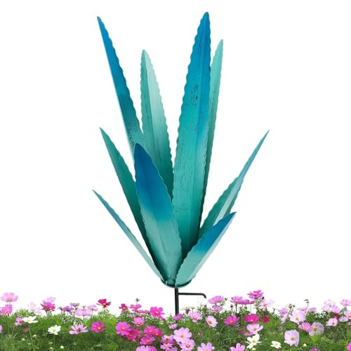 Scultura in agave in metallo, decorazione per la casa, giardino fiorito in