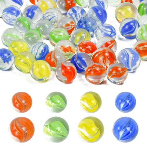 UHETLET 200 Stück Glasmurmeln Bunt Murmeln Glas Kinder 14mm/16mm Murmelspiel Dekomurmeln große Glaskugeln Blumenmurmeln Bunte Murmel Murmeln Groß für Kinderspiele Murmelspiel Haus Deko Pflanzen