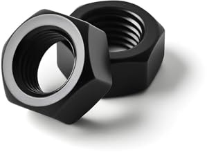 #8-32 (100 Pack) Hex Head Nuts, Black Oxide 304 Stainless Steel 18-8 Hexagon Nuts, Hex Drive, Standard Inch Coarse Thread