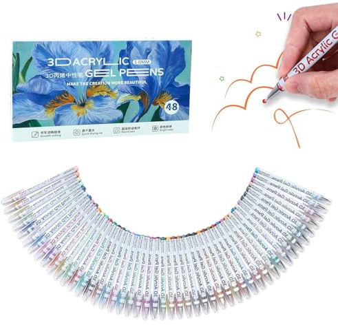 3D-Acryl-Gelstift, Acryl-Gel-Stifte zum Ausmalen, Kunsthandwerk auf Wasserbasis, Zeichenmarker zum Ausmalen, Kritzeln, Leinwand, Holz, Stoff, Steinkarten, Scrapbook-Papier