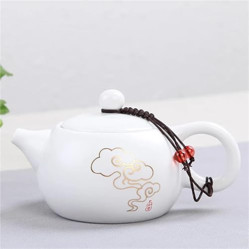 Teiere Teiera Kung Fu, Bollitore Fatto A Mano Cerimonia Del Tè Puer 180ml Ding Kiln In Ceramica Bianca Opaca Set Da Tè In Porcellana(Type-D)