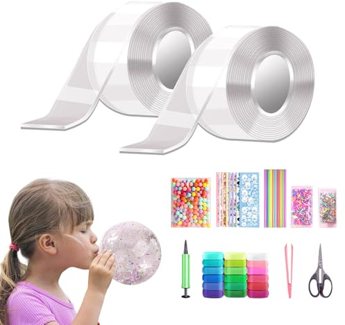 SANLIUBA Nano Tape，Cinta Adhesiva Transparente Multiusos para Manualidades, Hecha a Mano para Hacer Pompas de Jabón y Aliviar el Estrés