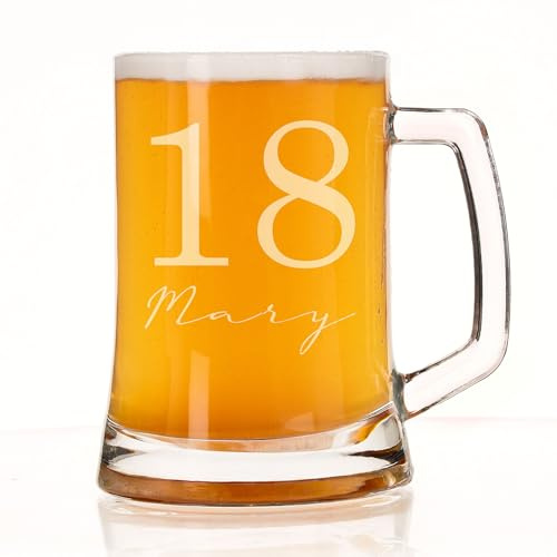 Always Looking Good Personalised Beer Glass - Beer Mug Engraved with Any Age & Name for Any Birthday, Personalised Beer Glasses for Men, Tankard Custom Engraved Beer Stein Gift (Age & Number)