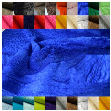 Fabrics-City Royalblau softig Zottelfell Teddyfell Kunstpelz Kuschelfell Stoff für Nähen & Basteln, Plüschstoff, Fellimitat, Webpelz, weiches Kinder Dekoration, 4144