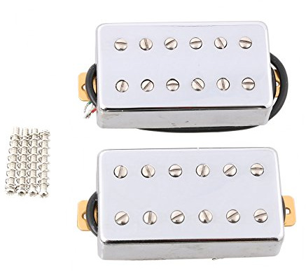 LYWS Doppelspulige Humbucker-Tonabnehmer für 6-saitige Gitarren LP Les Paul, Chrom